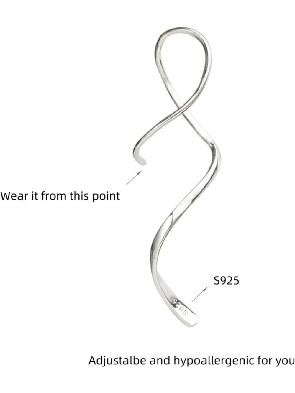 Stylish Sterling Silver Spiral Threader Earrings for Women - Elegant Pull